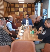 A chat with Mr. Salim Bourji in the town of Ramadiyah, attended by some young men from the town and neighboring areas.